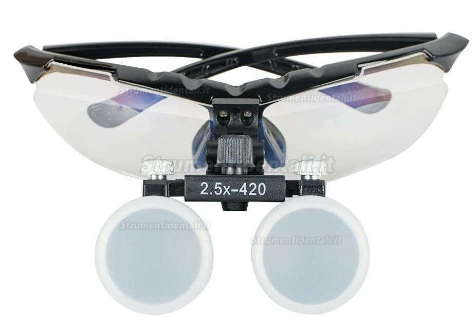 Occhiali binoculari ingranditori per dentisti 2.5X 420mm